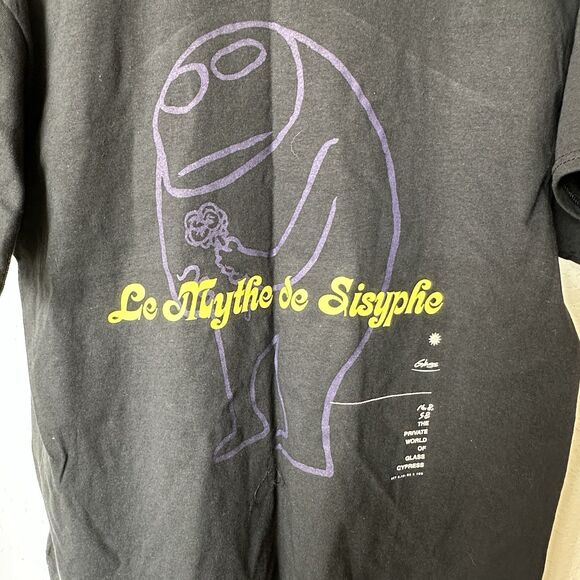 Glass Cypress L Men’s Black T Shirt Le mythe De Sisyphe Cotton Top US made - Picture 8 of 8
